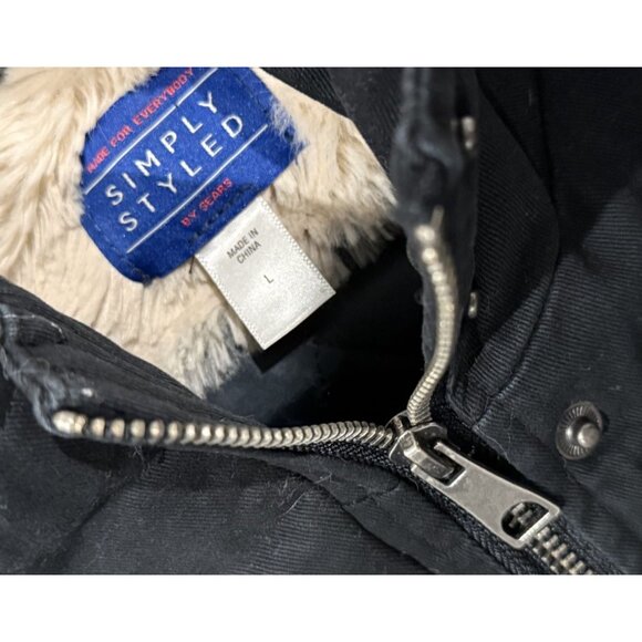 Simply Styled by Sears Black Parka Jacket Size Large L - Picture 3 of 7